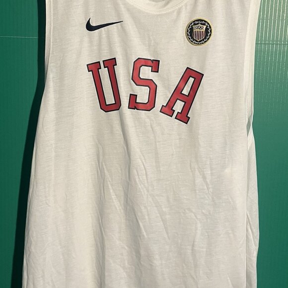 Nike Dri-Fit Team USA Sleeveless Training Shirt Men’s XL White Olympic Logo The - Picture 1 of 2